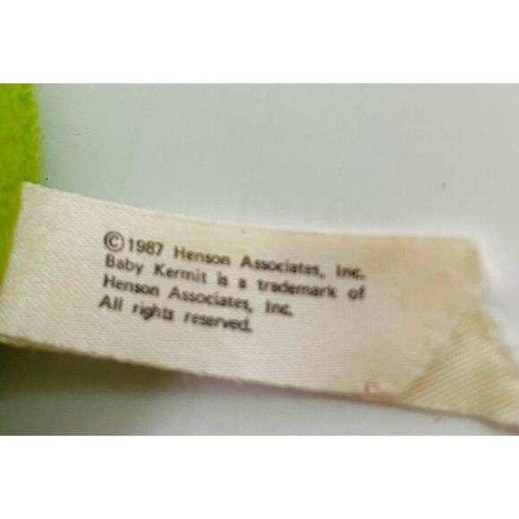 Vintage 1987 Jim Henson Associates Baby Kermit the Frog Plush Animal 7" - Picture 2 of 3